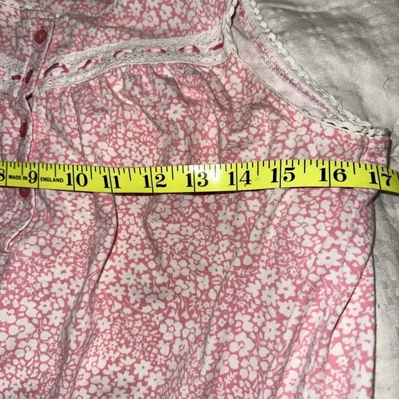 Pink VS Women's Pink Floral‎ Sleeveless Nightgown Size Medium Sleepwear Cotton - Picture 5 of 7